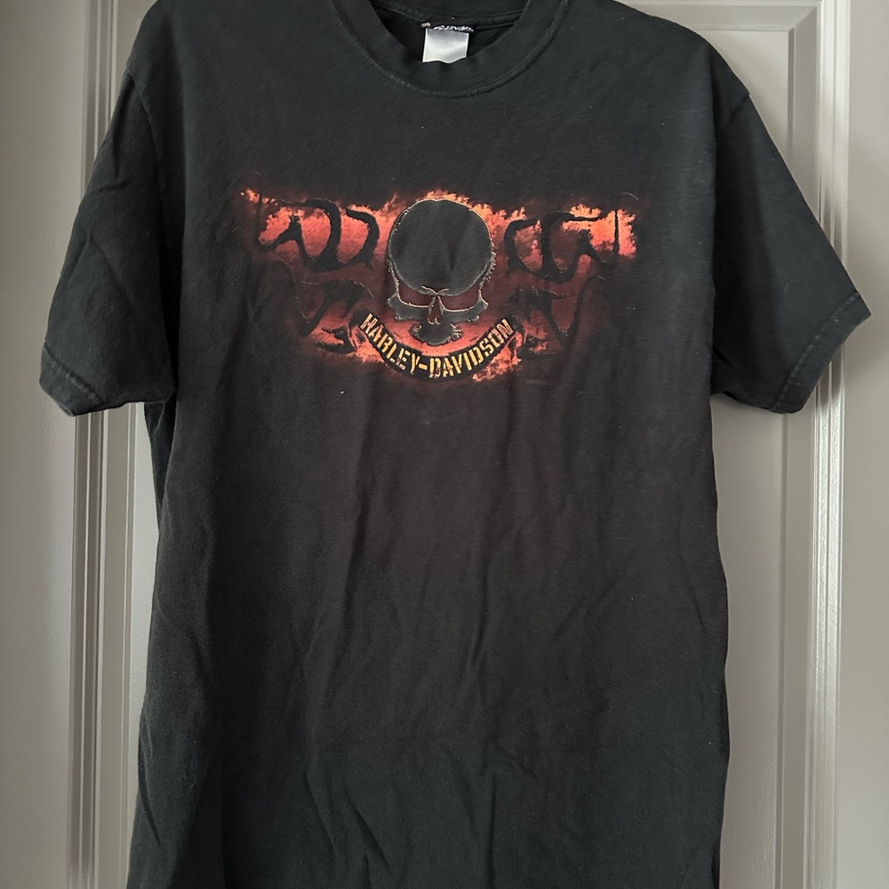 Harley-Davidson Black and Red Skull Tee